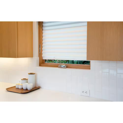 White Paper Light Filtering Pleated Temporary Window Shades 48 W X 90 L In. 4-Pk - Picture 6 of 12