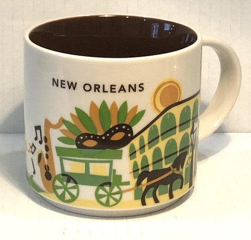STARBUCKS You Are Here Series New Orleans 14 oz Coffee Mug Green Brown - Picture 1 of 4
