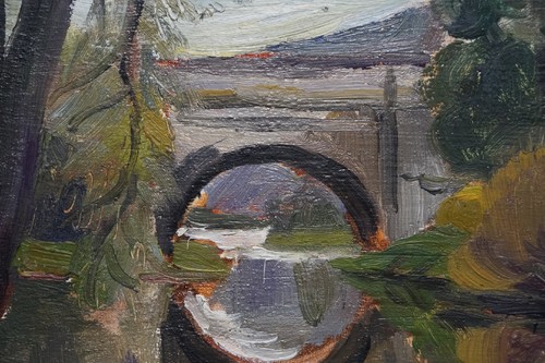 Ruth Dolmetsch (1918-2000 Stuttgart) - Alte Brücke bei Esslingen Neckar (D105) - Bild 3 von 11