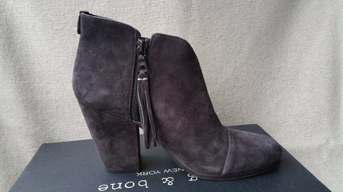 Stivaletti Rag & Bone Margot nuovi con scatola 39 9 asfalto scamosciato grigio frange erpice - Foto 5 di 12