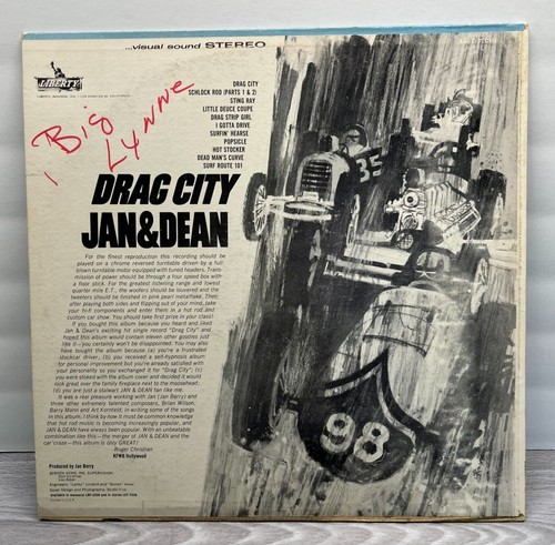 Jan & Dean Drag City 1963 Rock LP Liberty Stereo LST 7339 Little Deuce Coupe - Foto 5 di 6