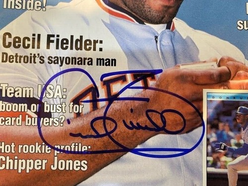 Cecil Fielder Hand Signed Baseball Cards Magazine 1992 - w/ COA - Picture 2 of 4