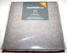 Essential Home Twin 3-Piece Microfiber Sheet Set Linen Taupe/Gray
