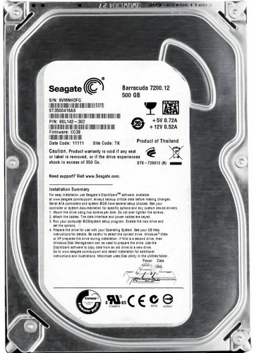 Disque Dur Seagate barracuda ST3500418AS 500GB SATA II 7200RPM 16MB 3.5'' - Photo 3/4