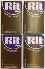 Lot 4 Boxes RIT Powder Dark Brown 25 All Purpose Fabric Dye Old Formula NIP