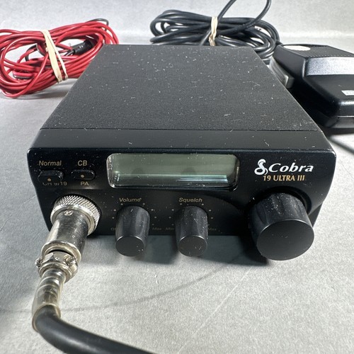 Vintage Cobra 19 Ultra III CB Radio Untested w/ Mic, Power, Connector Side Bolts - Picture 2 of 21