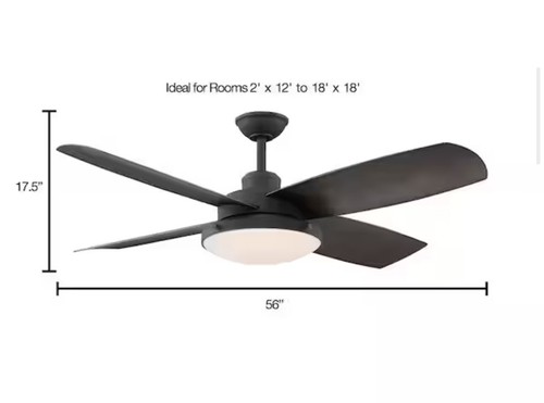 Aire By Minka Sunhill 56" Indoor/Outdoor Sand Black Ceiling Fan w/ Light #04632 - Picture 4 of 10