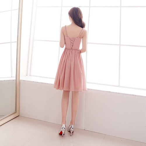 Bridesmaid Dresses Size 0 to 12 Midi Chiffon Blush Pink Wedding Party Formal New - Picture 29 of 47