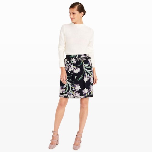 Club Women Rok Monaco 170 Floral Black 00 Ruffle xxF6R