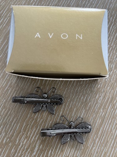 AVON Vintage 1999 Butterfly Hair Bundle With Box - 2 Alligator Style Hair Clips - Picture 5 of 6