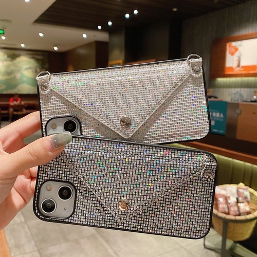 For iPhone 15 Pro Max 15 14 Luxury Bling Glitter Wallet Bag Case Cover w/ Strap - Picture 7 of 20