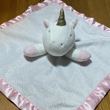 Cloud Island Unicorn Lovey Security Blanket- No Tags- Pink Satin Trim N