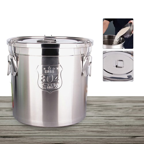 Stainless-Steel Cereal Container Food Flour Oil Storage Bucket Airtight Canister - Afbeelding 1 van 9