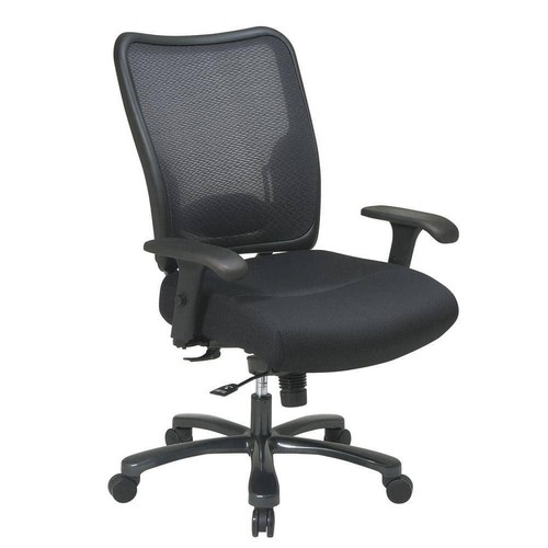 Office Star Products Ergonomic Chair 44.5" H X 30.25" W, Big + Tall Black Mesh - Picture 2 of 6