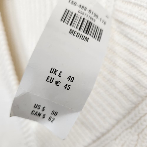 New! ABERCROMBIE & FITCH V-Neck Ivory Cream Sweater Vest SZ M Medium Knit Boxy - Picture 3 of 12