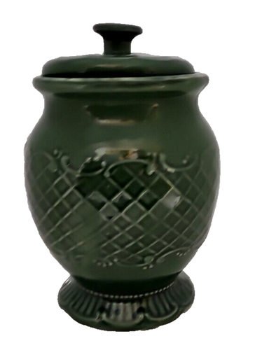Vtg. Majolica Crest Canterbury Potteries w/ Lid 6.5 Cup Cookie - Storage Jar - Picture 19 of 19