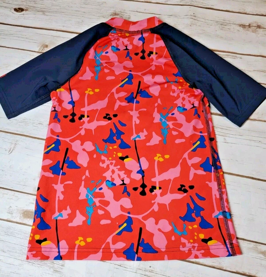 Camisa de natación REI cooperativa con protección contra erupciones para niñas niños 10-12 Top rojo colorido Foto 4 de 4