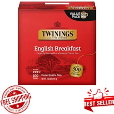 Twinings English Breakfast Smooth Black Tea, 100 Individually Wrapped Tea Bags