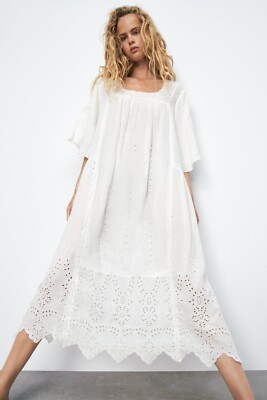 Zara Tunic Dress With Cutwork Embroidery 5107/113 | eBay