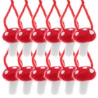 12PCS Xmas Mushroom Tree Hanging Ornaments Christmas Tree Felt Pendants Red