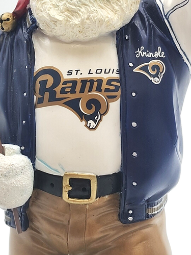 2001 St. Louis Rams Santa Statue Figurine Danbury Mint Football Helmet Megaphone - Picture 11 of 24