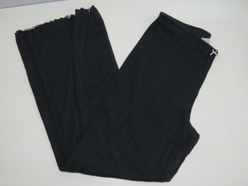 Abercrombie & Fitch A&F Soft Sleep Pajama Set Black Pointelle Pants Top Bow M - Picture 5 of 5