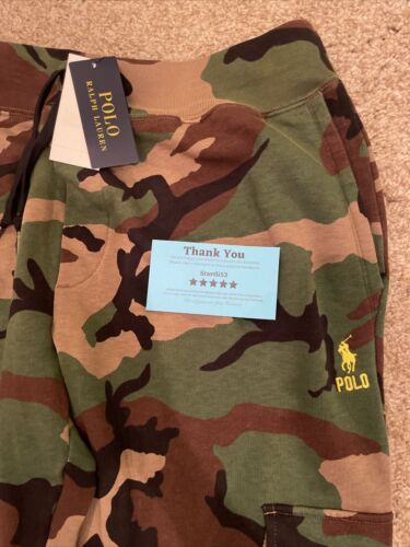 Polo uomo Ralph Lauren Voyager verde mimetico cargo felpa joggers $248 taglia L - Foto 2 di 8