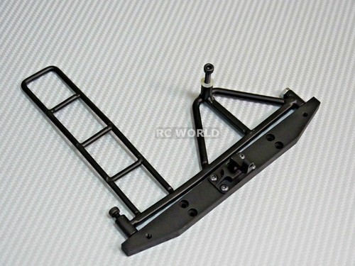 For RC4WD REAR METAL BUMPER LADDER Tire Carrier W/ Tow Hitch -BLACK- - Picture 1 of 6