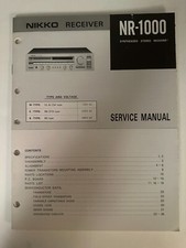 NIKKO NR-1000 Synthesized Stereo Receiver Service Manual *Original*  			
