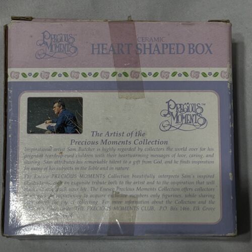 VTG 1994 Precious Moments Love Never Fails Heart Shaped Jewelry Trinket Box NIB - Picture 4 of 6