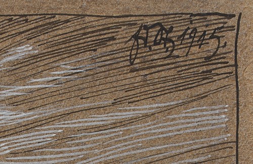 E. STEPPES (1873-1968), Landschaft am Fluss,  1915, Feder Symbolismus Landschaft - Picture 3 of 4