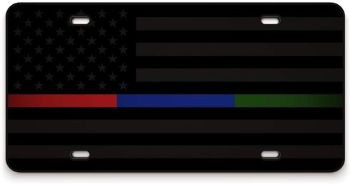 American Flag License Plate on 1/8" Black Aluminum Composite Heavy Duty Tactical - Picture 9 of 9