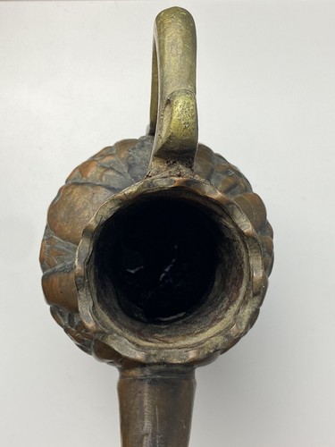 Antik handgeschmiedet gehämmert Kupfer Bronze Naher Osten Wasserkrug Krug Ewer - Bild 6 von 10