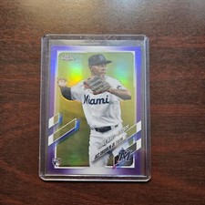 2021 Topps Chrome Update Jazz Chisholm Purple Rookie Debut RC #USC52 Yankees