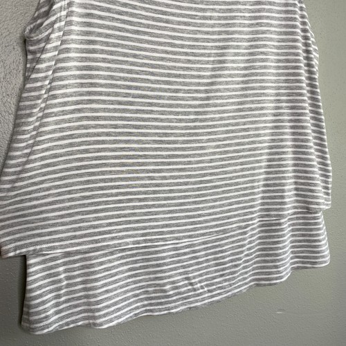 Tahari Damen große Lagenlook ärmellose Bluse gestreift grau weiß Stufen Tank - Bild 5 von 8