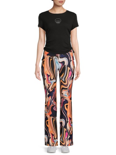 New No Boundaries Marble Swirl Knit Flare Pants Juniors Women Many Sizes - Picture 2 of 4