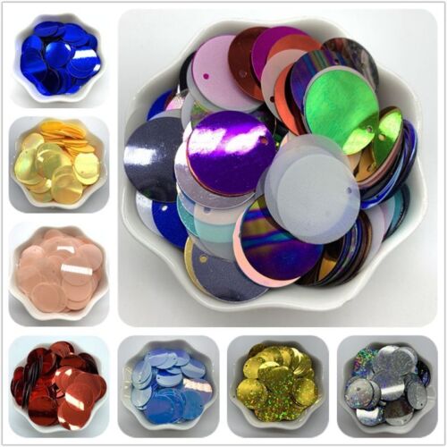 Round Loose Sew On Sequins One Holed Glitter Glossy Sequin Circle Trims 50pcs - Foto 8 di 30