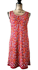 NWT Max Studio Red Orange White Multi Floral Sleeveless Dress Sz Small MSRP $98