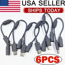 6 PCS USB Breakaway Dongle Cable Cord Adapter For Xbox 360 PC Wired Controller