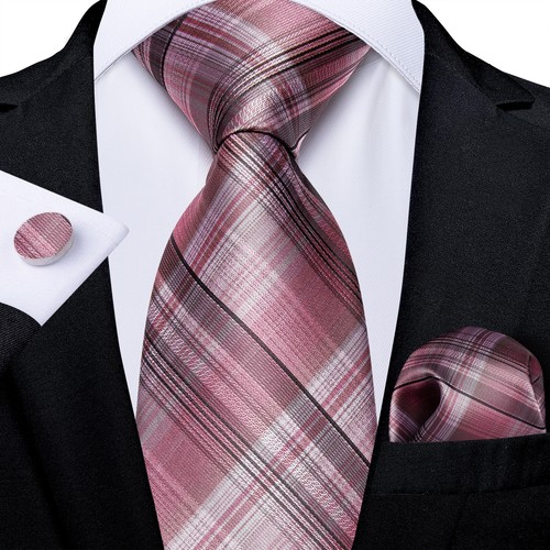 Herren 100 % Seide Krawatte rot blau schwarz Hochzeit Krawatte Paisley solide Krawatten Taschentuch Set - Bild 60 von 250