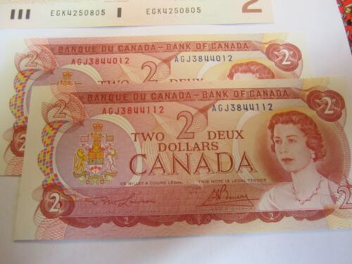 CANADA 1 dollar -1967 1973 and 2 dollar -1974 1986 paper banknotes - 19 note lot - Picture 7 of 8