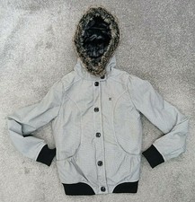 Dc Clothing Parka Womens Hooded Jacket Grey Padded Coat Uk Size Medium