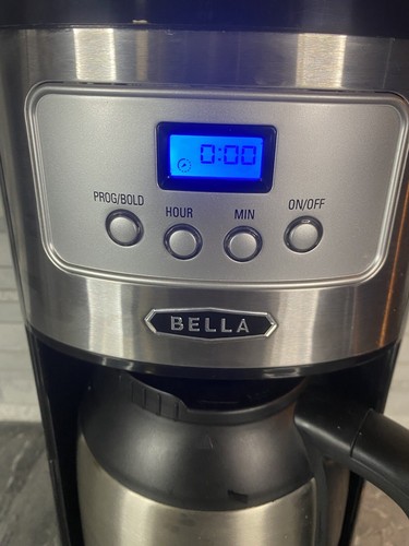 BELLA 12-Cup Black Stainless Steel Programmable Coffee Maker - Picture 2 of 14