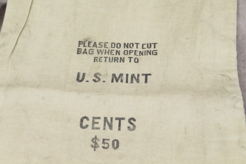 Banktasche US Mint Münzen Geld Cent 50 $ Canvas Stoff leer 27. Juli 1983 - Bild 3 von 5