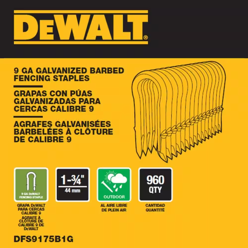 DEWALT 2 cajas de papel de púas galvanizado grapas para cercas 1,75 pulgadas x calibre 9 - Imagen 3 de 7