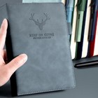 A5 Thickened Deer Head Notebook Business PU Leather Notepad Horizontal Lines