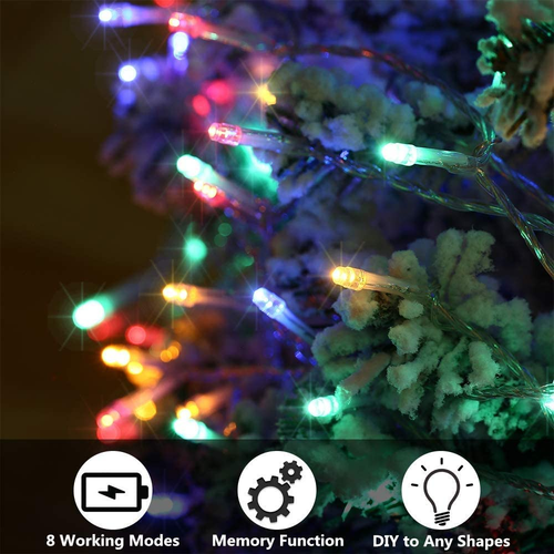 Natale Catena Di Luci Esterno, 10M 100 LED Albero Di Natale Catena 8 Modalità - Foto 3 di 14