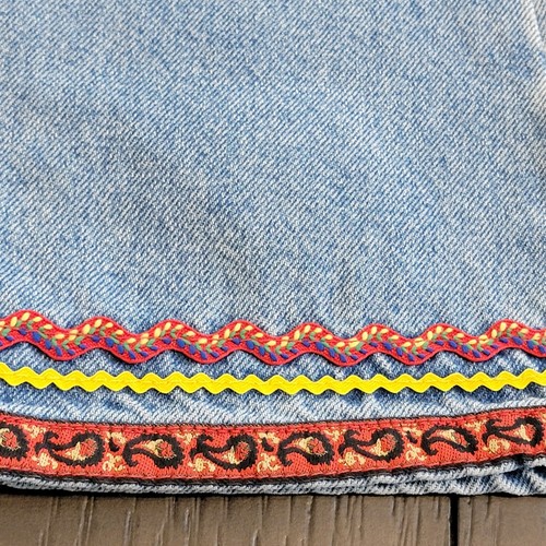 NEU ZANA-DI helle Waschung Hippie Bohemian Jeans mit buntem Saum Mädchen Größe 10 - Bild 5 von 14