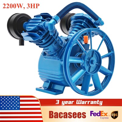 Replacement Air Compressor Pump Single Stage V Style Twin Cylinder 3 HP 2-Piston