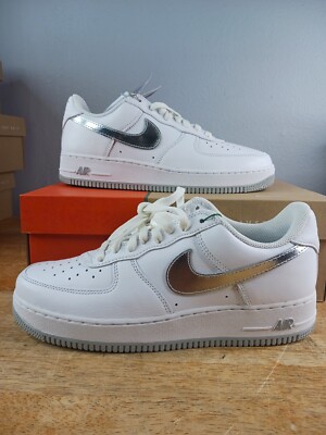 Size 9 - Nike Air Force 1 Low Color of the Month - White Silver | eBay